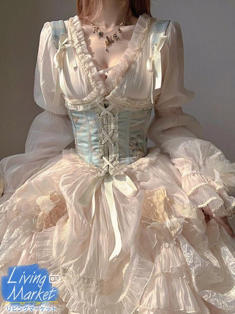 豪華姫系 lolita 可愛 レトロ風 オリジナル 洋服 ロリータ ワンピース 美しい刺繍 ワンピース ゴスロリ風 キャラクター衣装 学園祭用 文化祭用 舞台演出用 日常着 プレゼント用 レディース用CS628P143