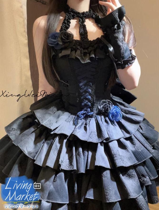 豪華姫系 lolita 可愛 レトロ風 オリジナル 洋服 ロリータ ワンピース 美しい刺繍 ワンピース ゴスロリ風 キャラクター衣装 学園祭用 文化祭用 舞台演出用 日常着 プレゼント用 レディース用CS628P126