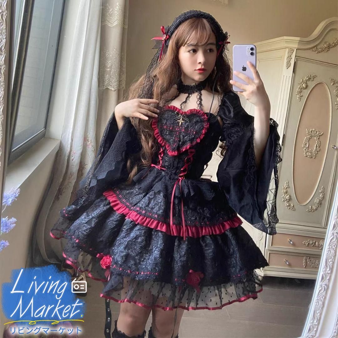 豪華姫系 lolita 可愛 レトロ風 オリジナル jsk ロリータ ワンピース 美しい刺繍 ワンピース ゴスロリ風 キャラクター衣装 学園祭用 文化祭用 舞台演出用 日常着 プレゼント用 レディース用CS628P163