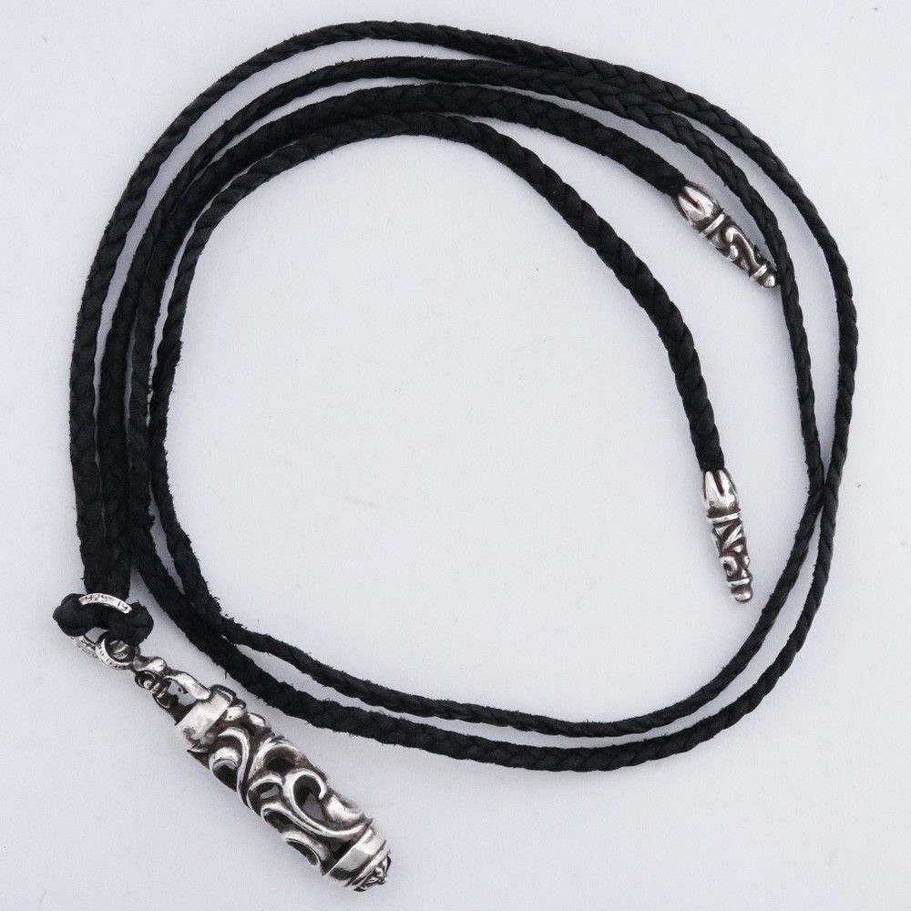 CHROME HEARTS オールド ローラースクロール レザーブレード ブラック