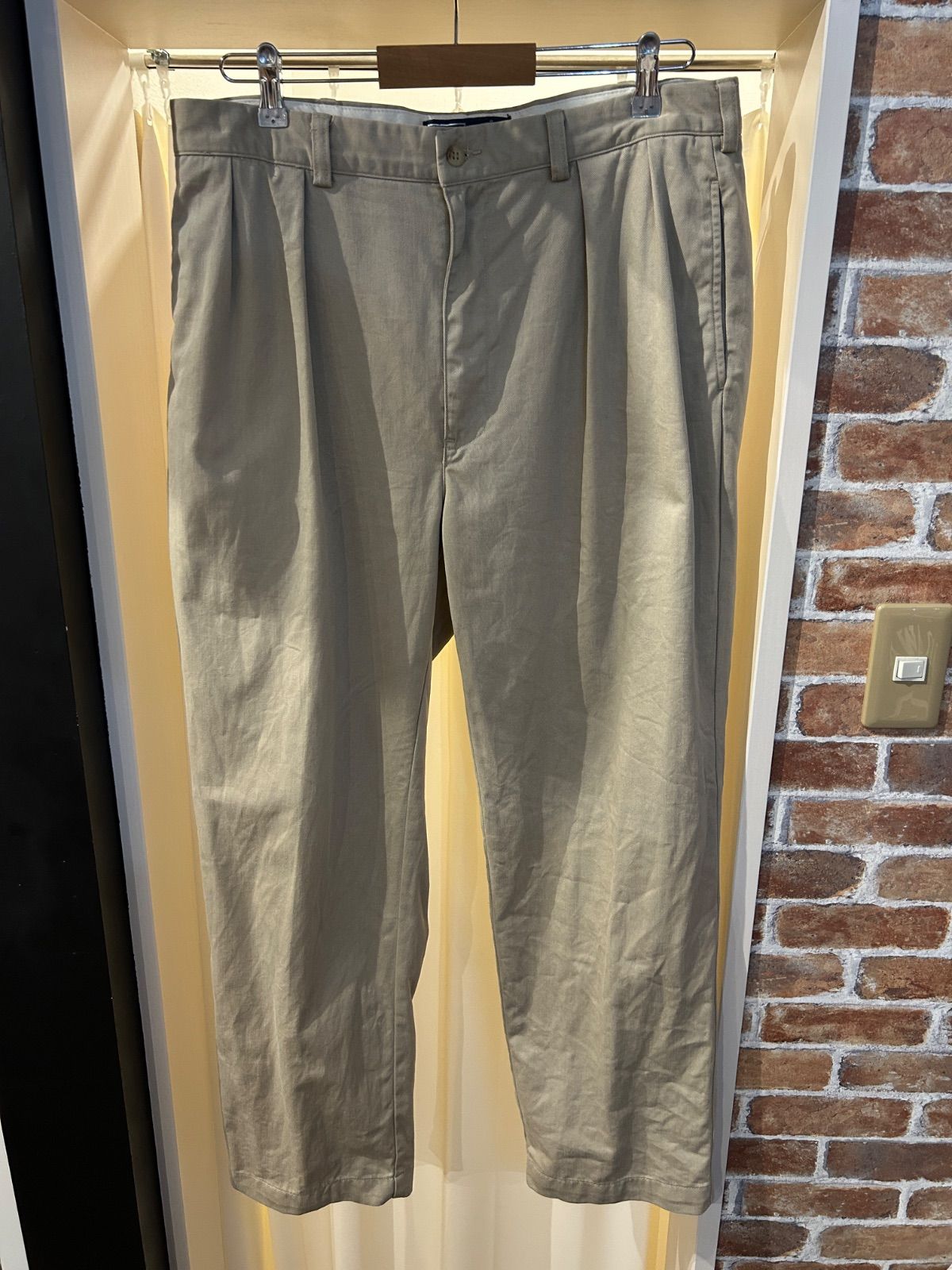 A-2026 90s RALPH LAUREN ラルフローレン POLO RALPH LAUREN カジュアルパンツ チノパン 無地 ツータック ベージュ W36L30