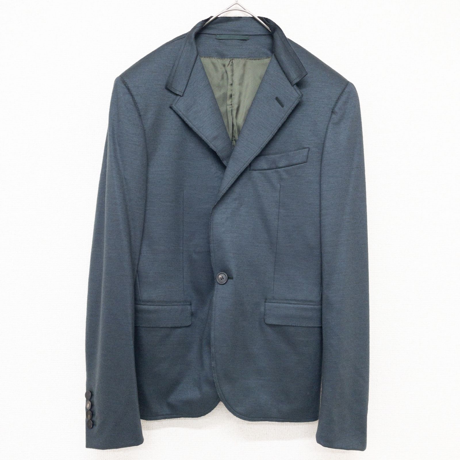 LANVIN ランバン ルカ期 テーラードジャケット ウール ダークグリーン イタリア製 メンズ 46 b01547