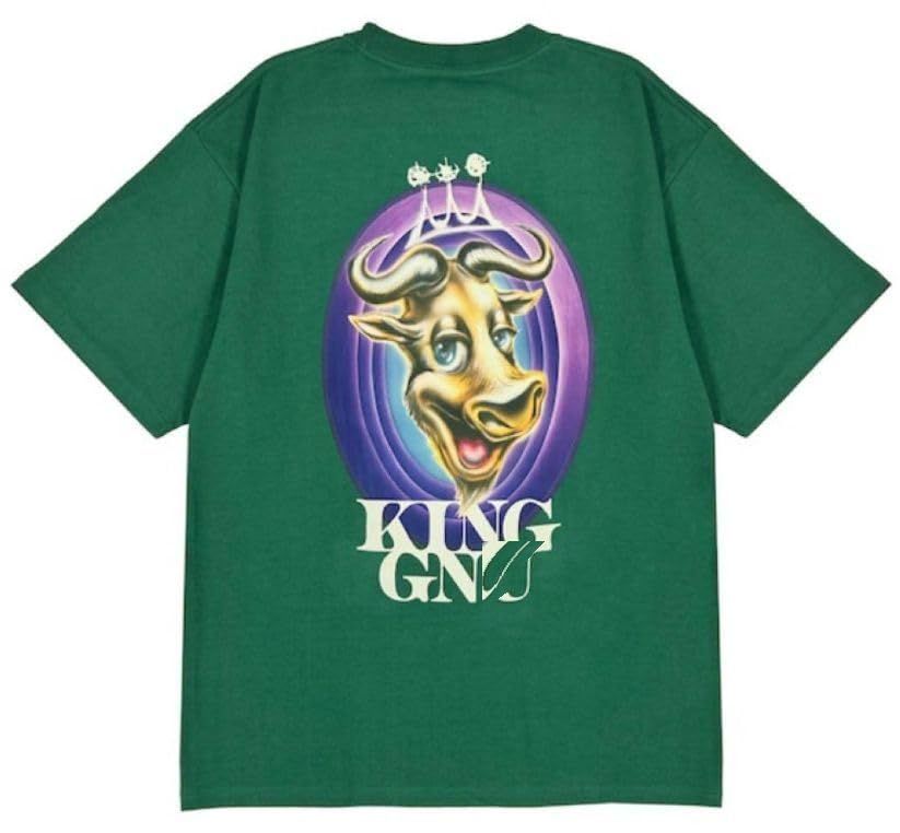 キングヌー THE GREATEST UNKNOWN GNU GRAFFITI Tシャツ、グリーン、XL