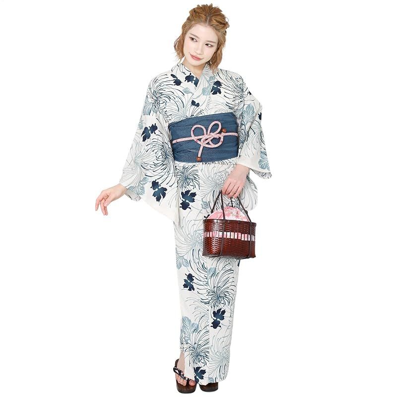 【新品】 [Fuuka] 風香 浴衣 レディース 大きいサイズ ふくよか 4Lサイズ 単品 金魚(白クリーム) プラスサイズ ゆったり 高身長 花柄 夏祭り 花火大会 盆踊り 女性用 ゆかた 4L04
