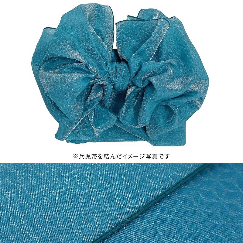 【新品】 [Fuuka] 風香 浴衣 レディース 二部式 兵児帯 2点セット セパレート フリーサイズ 猫縞 ターコイズ (兵児帯/日本製/ターコイズ)X50H04B167