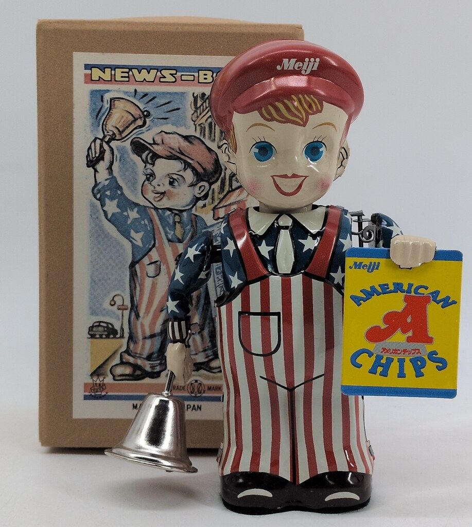 TOYS CLUB ゼンマイ NEWS BOY 明治製菓復刻版 アメリカンチップス