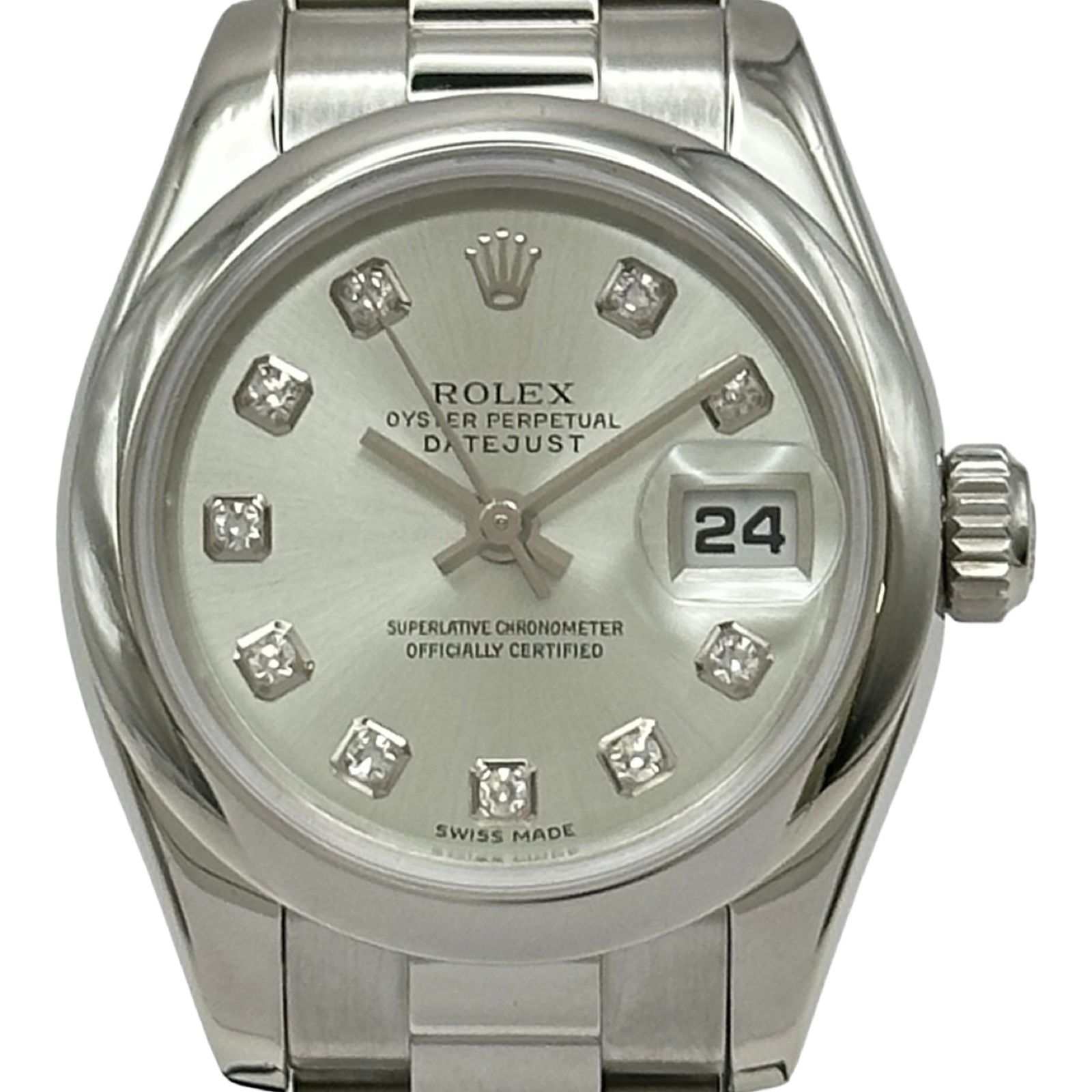 ロレックス ROLEX デイトジャスト26 179166G シルバー プラチナ 自動巻き レディース 腕時計