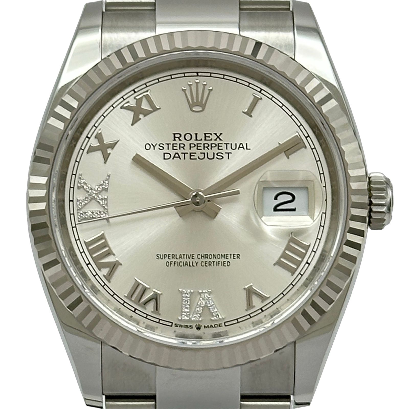 ロレックス ROLEX デイトジャスト36 126234 シルバー ホワイトゴールド/ステンレススチール 自動巻き メンズ 腕時計