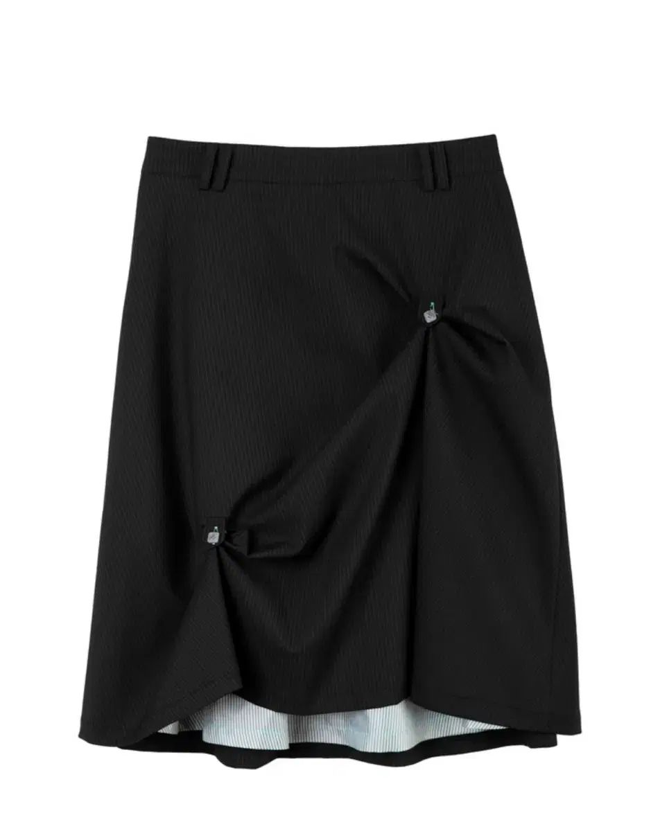 ヘレティック BUTTON FLARED SKIRT ブラック