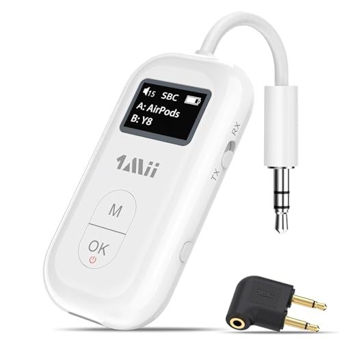 【新品】1Mii SafeFly Pro | Bluetooth 5.3トランスミッター レシーバー、2台のBluetoothイヤホン接続、aptX LL低遅延/Adaptive/HD対応、3.5 mmイヤホンジャックワイヤレス送信機受信機、 11aa82a1