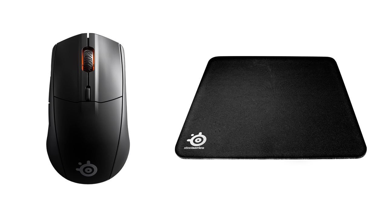 新品 SteelSeries ゲーミングマウス 無線 Rival 3 Wireless 62521 + ゲーミングマウスパッド QCK heavy 63008