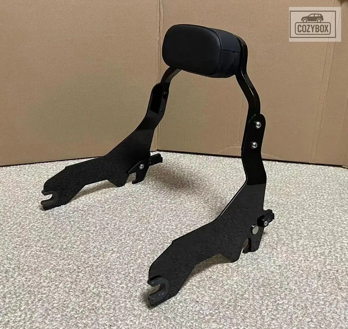 オートバイDS着脱式シーシーバーパッセンジャーバックレスト ハーレーソフテイル ロー