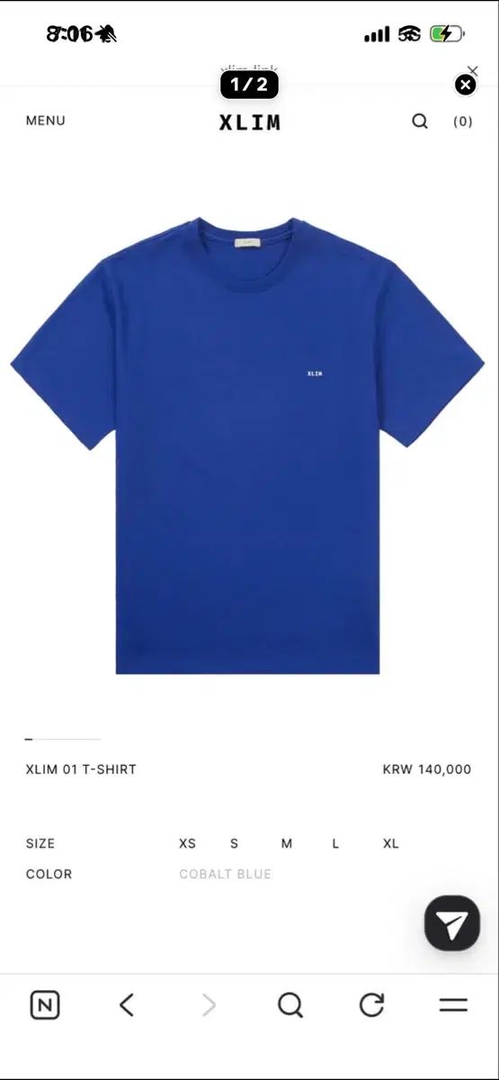 XLIM(エクスリム) 01 Tシャツ ブルー