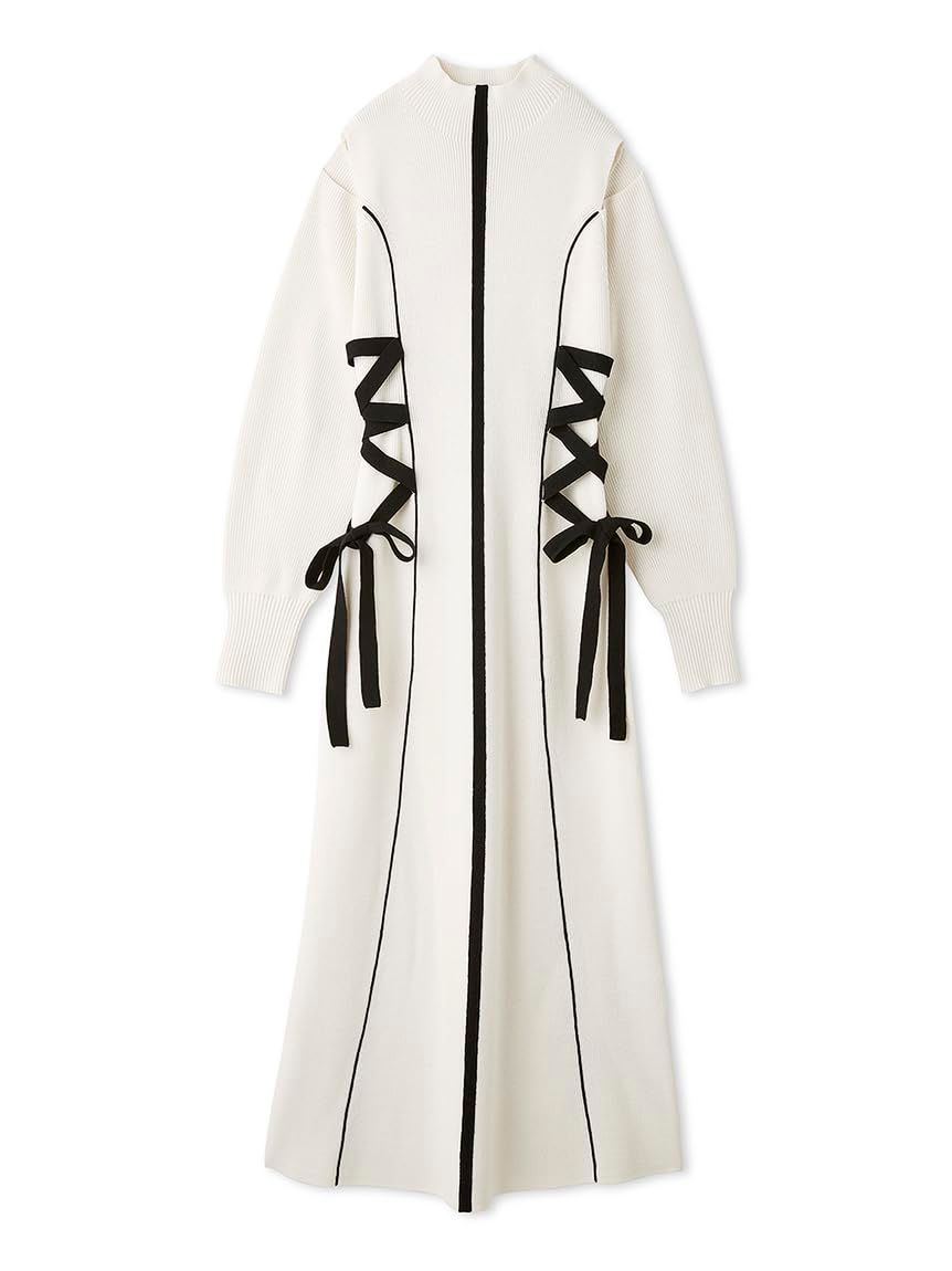 新品 [スナイデル] レースアップバイカラーニットワンピース SWNO251013 レディース IVR Free Size