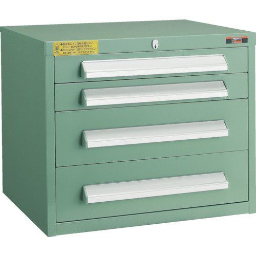 TRUSCO(トラスコ) WLVR型キャビネット 500X412XH420 引出4段 緑 WLVR-422-GN