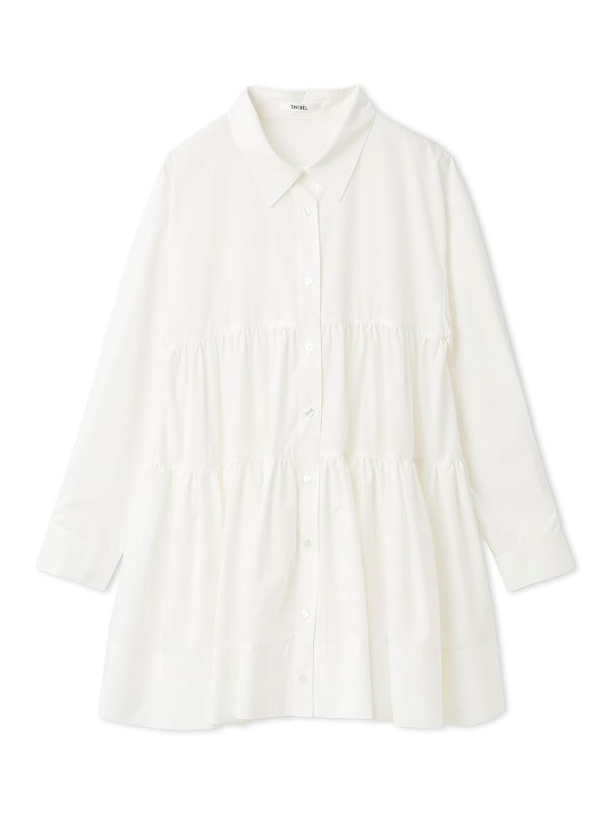 新品 [スナイデル] ボリュームティアードミニシャツワンピース SWFO261135 レディース WHT Free Size