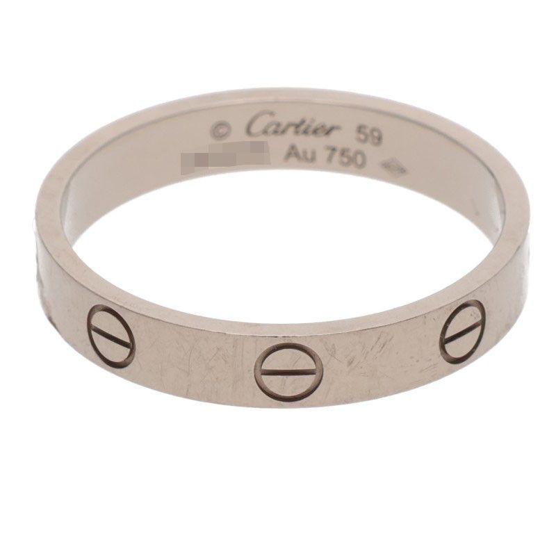 カルティエ MINI LOVE RING/ミニラブリング K18WGリング メンズ 59/19
