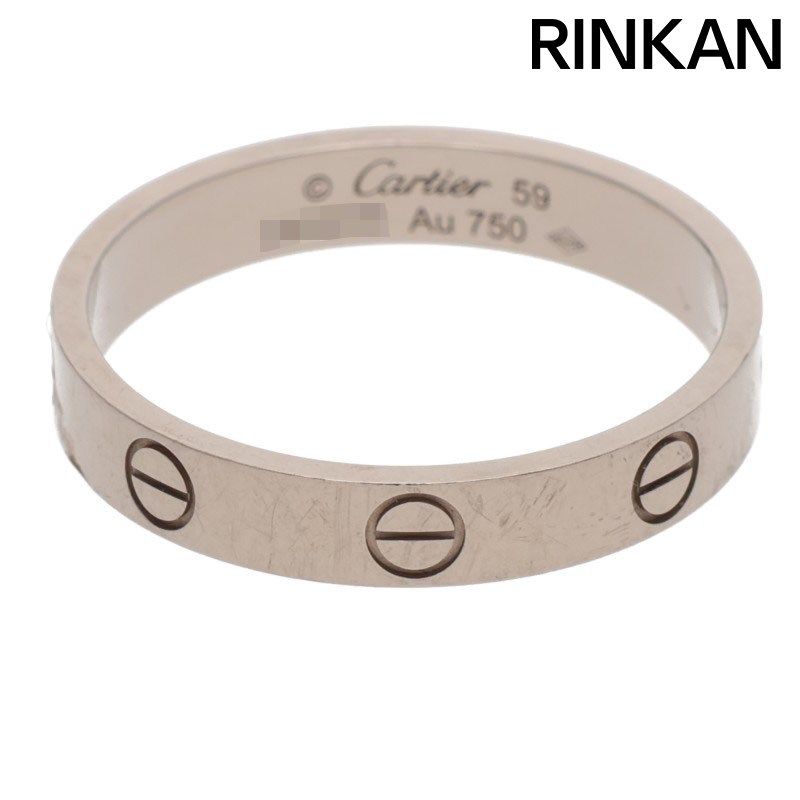 カルティエ MINI LOVE RING/ミニラブリング K18WGリング メンズ 59/19