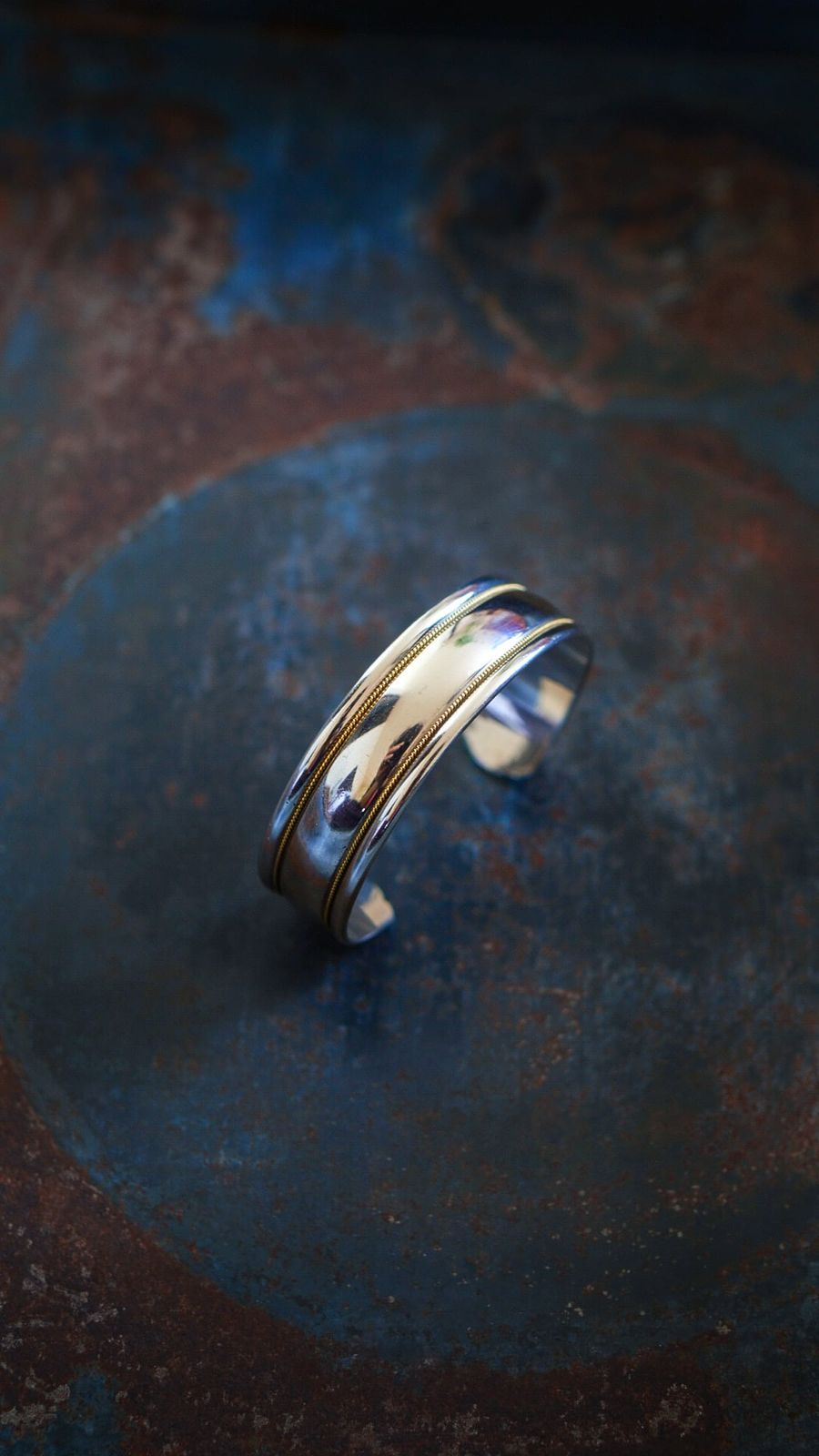【VINTAGE】TIFFANY&Co. ティファニー ツイスト ロープ ダブル ライン バングル 《カフ ブレスレット シルバー925 K18 イエロー ゴールド コンビ ヴィン