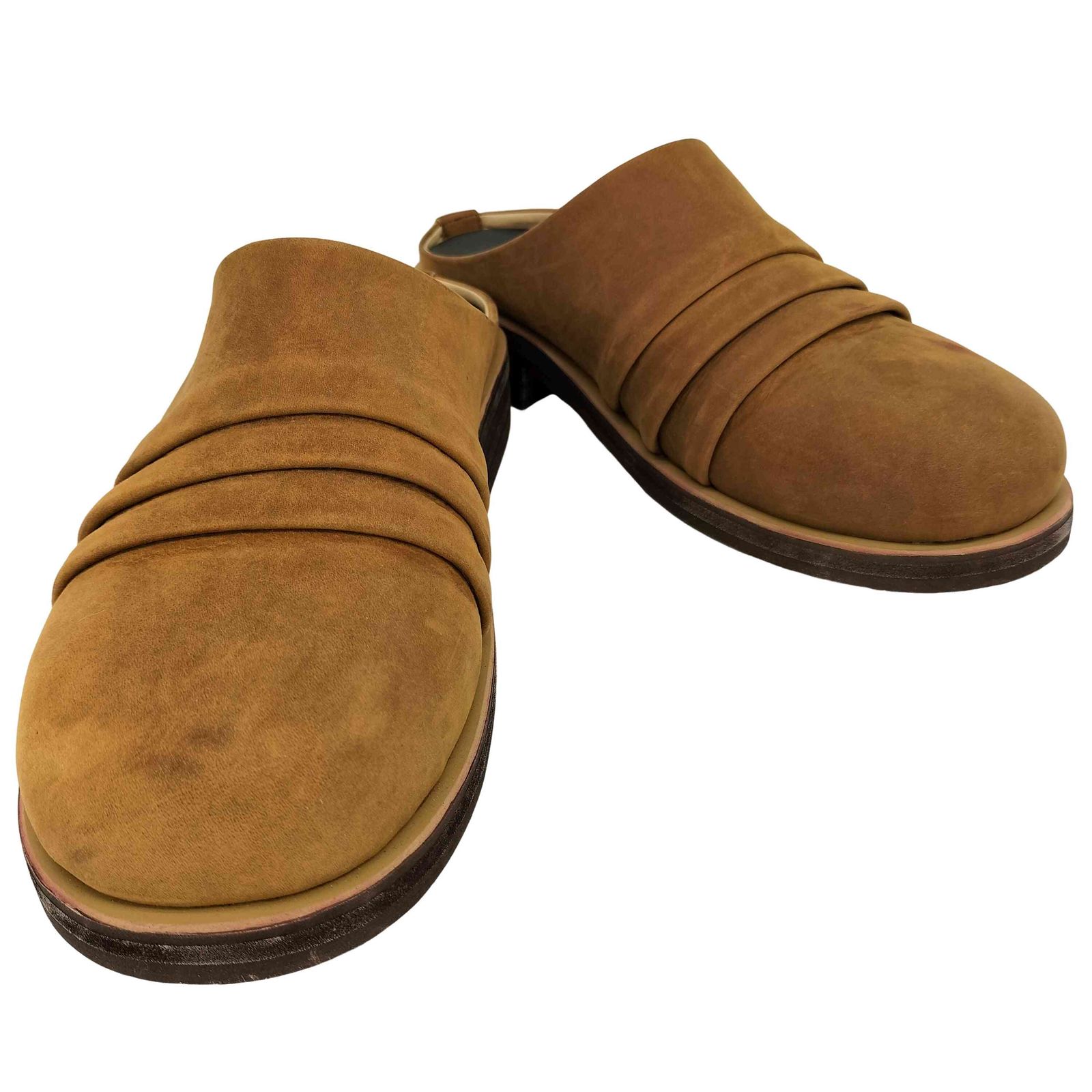 ユーズドフルギ USED古着 ONION WORKS Three Fold Mule In Camel Brown 3つ折り レザー ミュール スリッポン メンズ 41