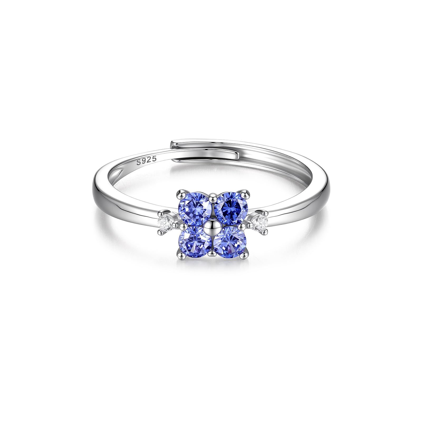 Tanzanite Ring, No. 16, Women's Ring, One Size Fits All, 1 February, Birthstone, 925, Metal Allergies Compatible, Adult, Cute Present, Delicate Anniversary, Birthday Gift, 20's 30's 40's