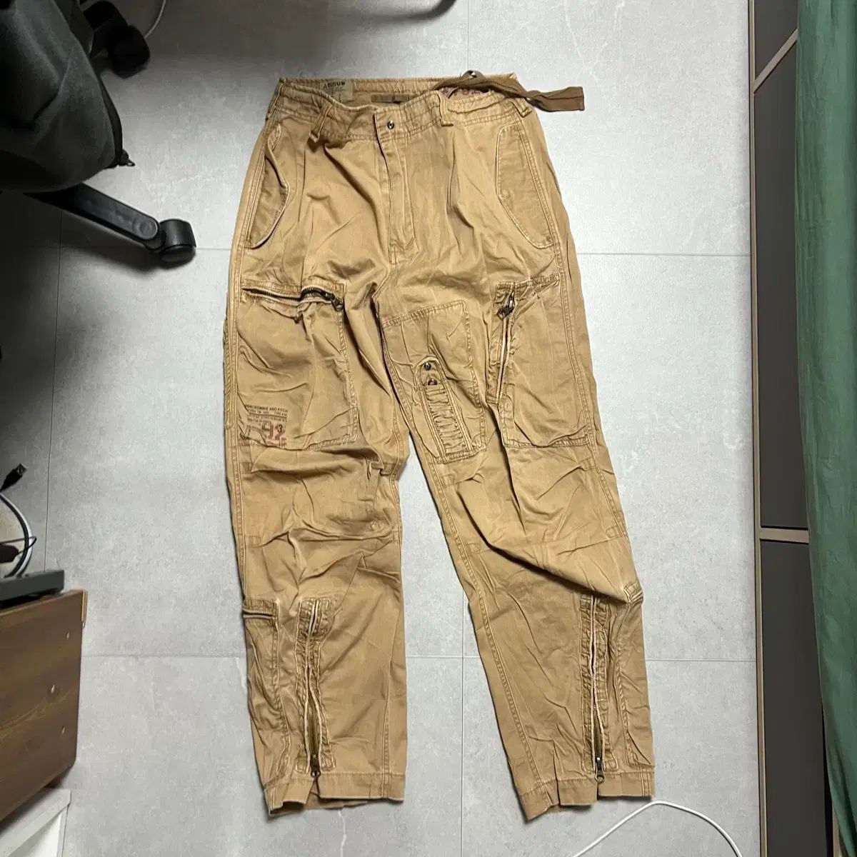 34 Abercrombie 00s ヴィンテージ カーキ カーゴ パンツ S