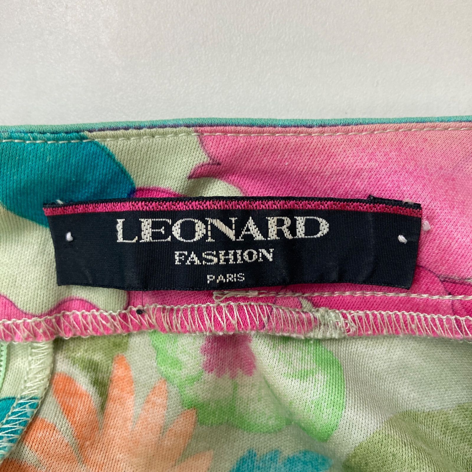 LEONARD レオナール トップス 半袖 花柄 グリーン ブルー レディース