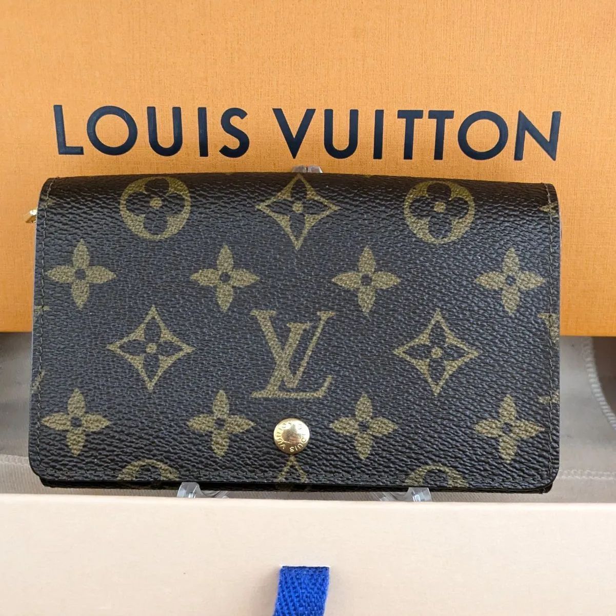 【美品】ルイヴィトン LOUIS VUITTON ポルトモネ ビエ トレゾール モノグラム 二つ折り財布