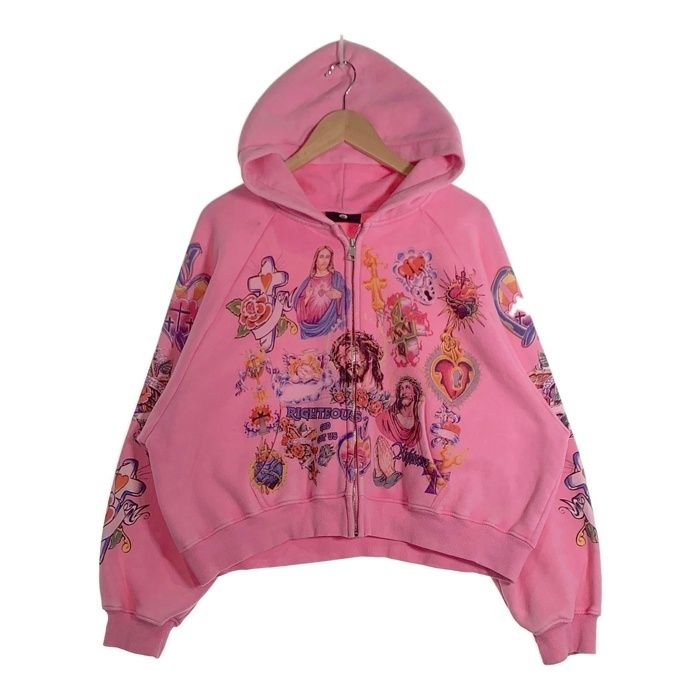 We Are Righteous ウィーアーライチャス RIZEN KING ZIP UP HOODIE ジップアップ フーディー パーカー ピンク Size S