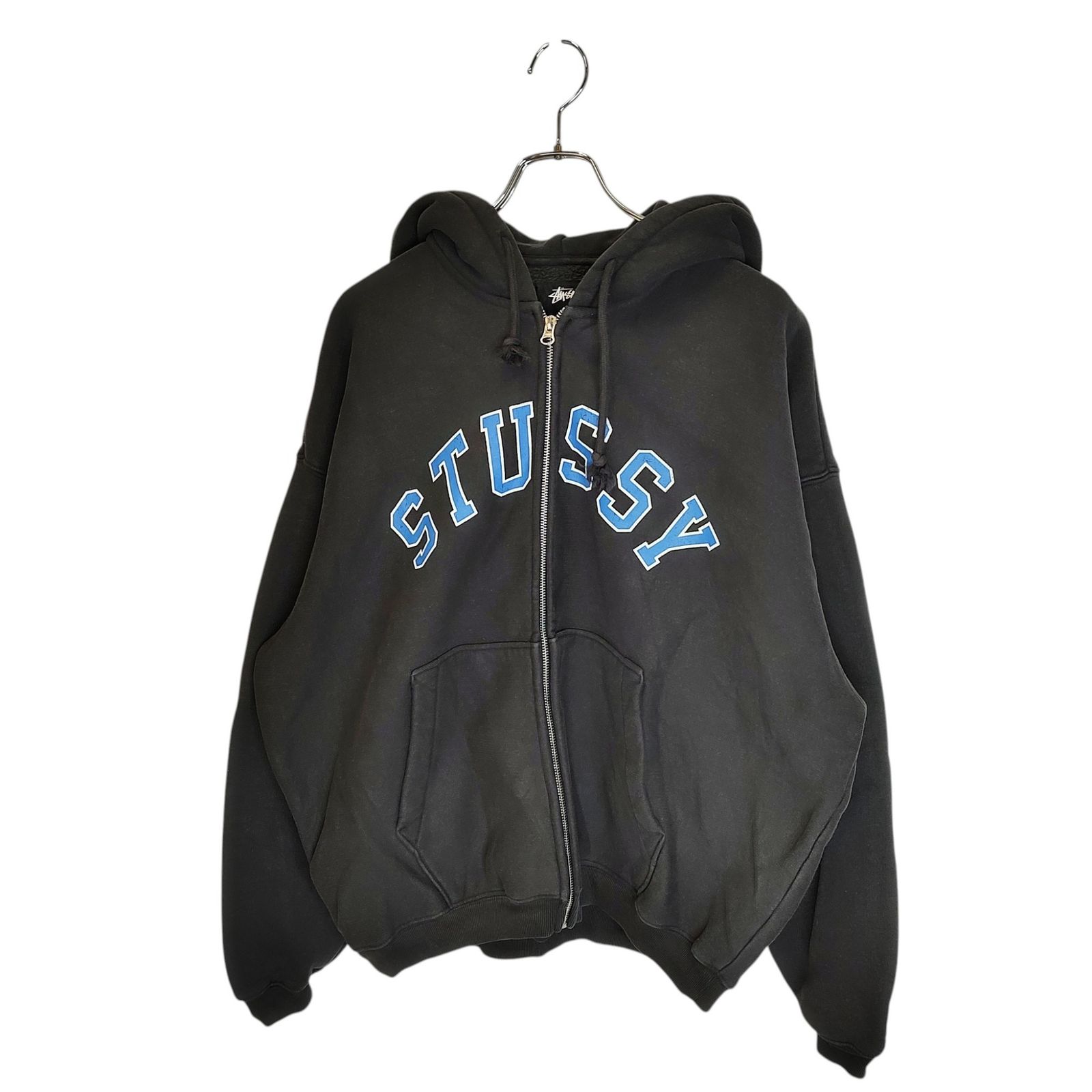STUSSY ステューシー Faded Graphic Zip Hoodie Washed Black パーカー