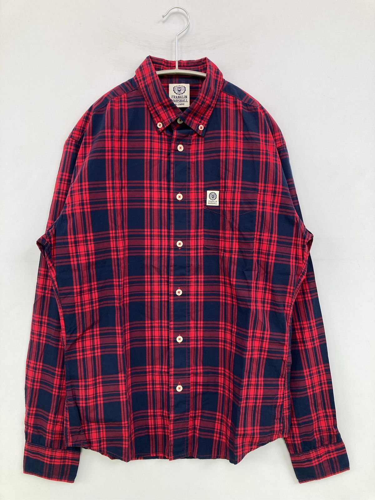 FRANKLIN MARSHALL フランクリンマーシャル　袖ラムレザーウールスタジャンXL 紺×茶☆袖羊革 チェーンステッチ　ワッペン　カレッジ FRANKLIN フランクリンマーシャル MARSHALL franklin&amp;marshall [240001737425] ラッピング