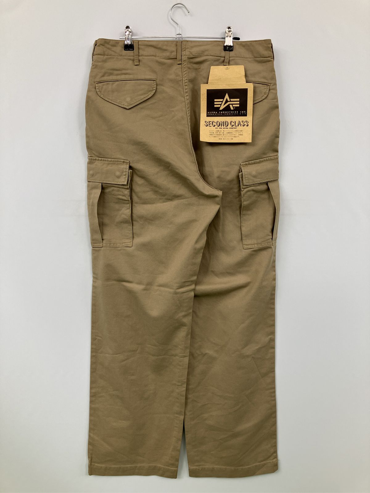 ALPHA INDUSTRIES INC. アルファインダストリーズ カーゴパンツ LARGE ベージュ フルレングス コットン 無地 スタンダード ストレート レギュラー メンズ