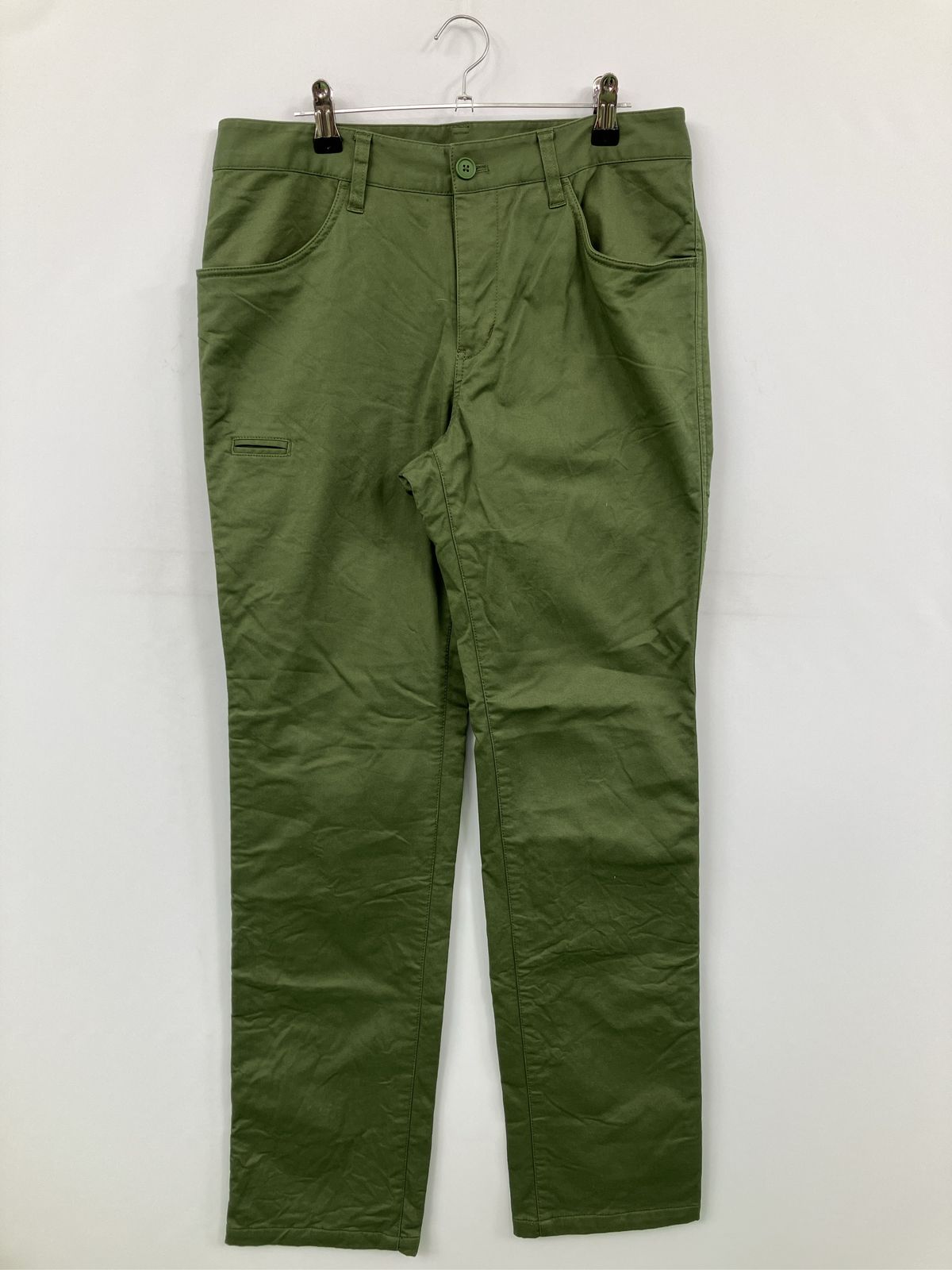 BEAMS GOLF チノパンツ M グリーン フルレングス コットン 無地 スタンダード ストレート レギュラー メンズ