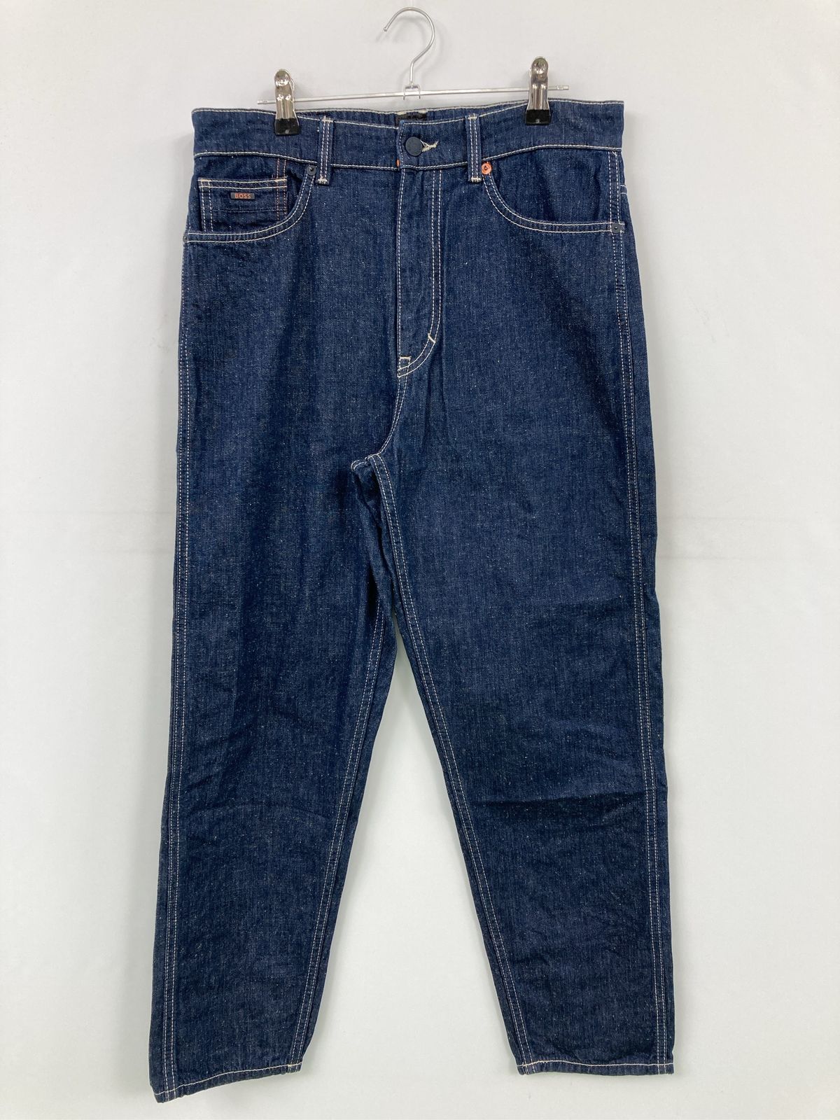 BOSS ボス デニムパンツ 30/32 ネイビー 無地 スキニー・タイト テーパード レギュラー リジッド・ワンウォッシュ メンズ