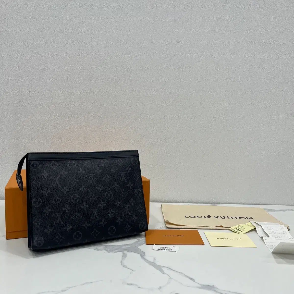 レシート含む Louis Vuitton ルイヴィトン エクリプス ポシェットヴォワヤージュ クラッチバッグ