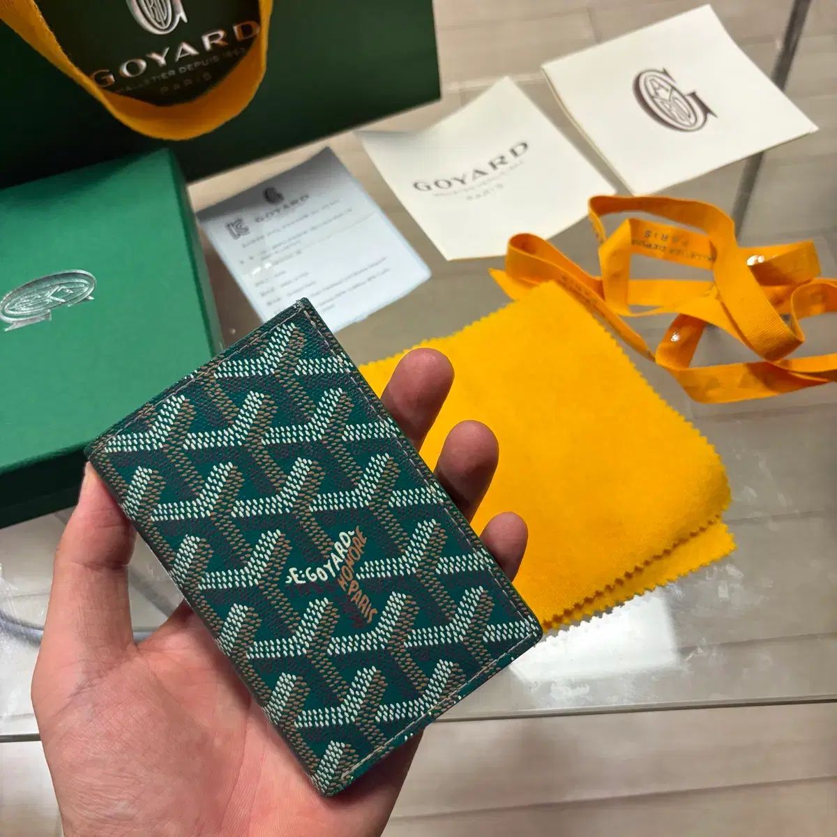 {ほぼ新品/フルセット} Masion Goyard ゴヤール グリーン サンピエール カードウォレット