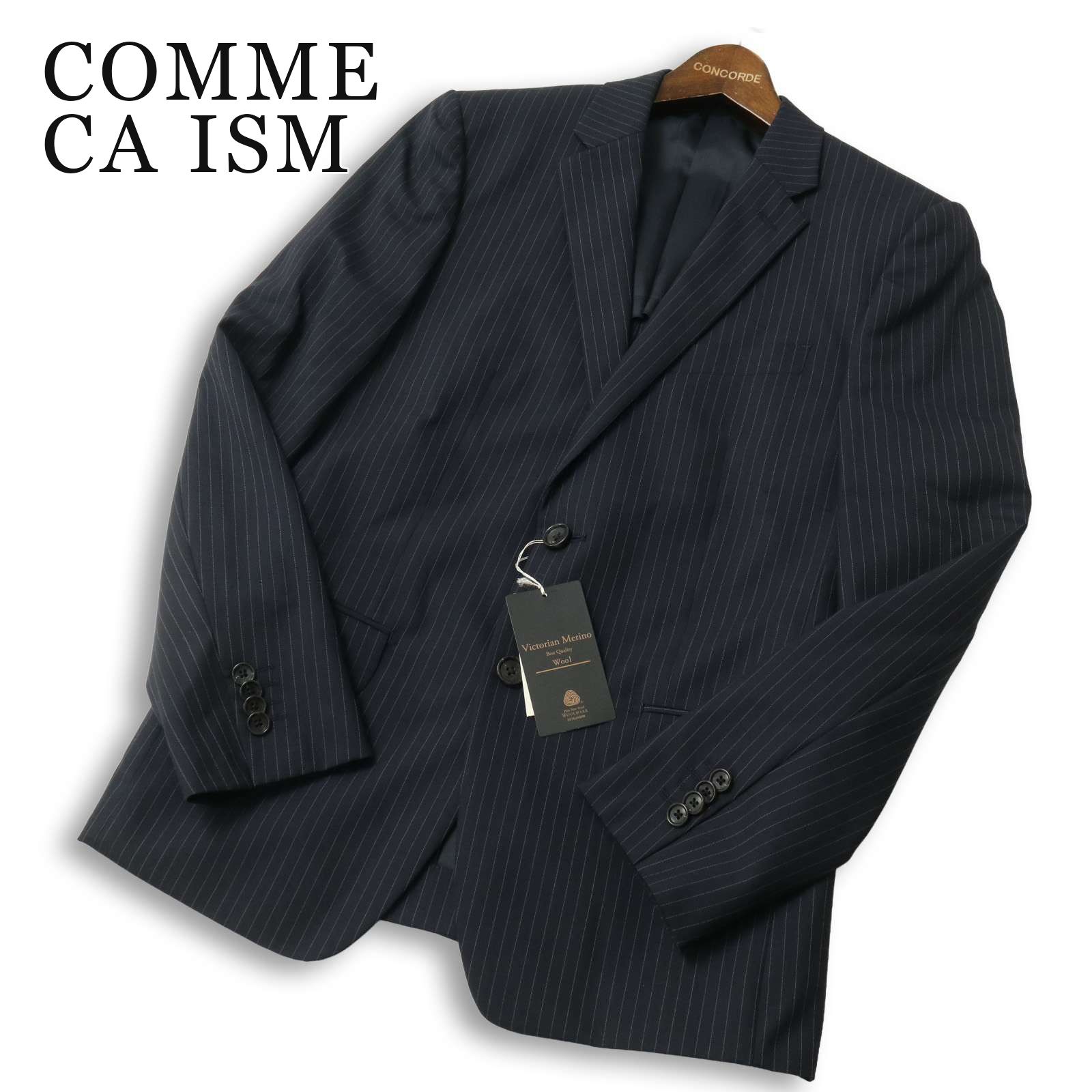タグ付き☆ COMME CA ISM コムサイズム 通年☆ 背抜き ストライプ 