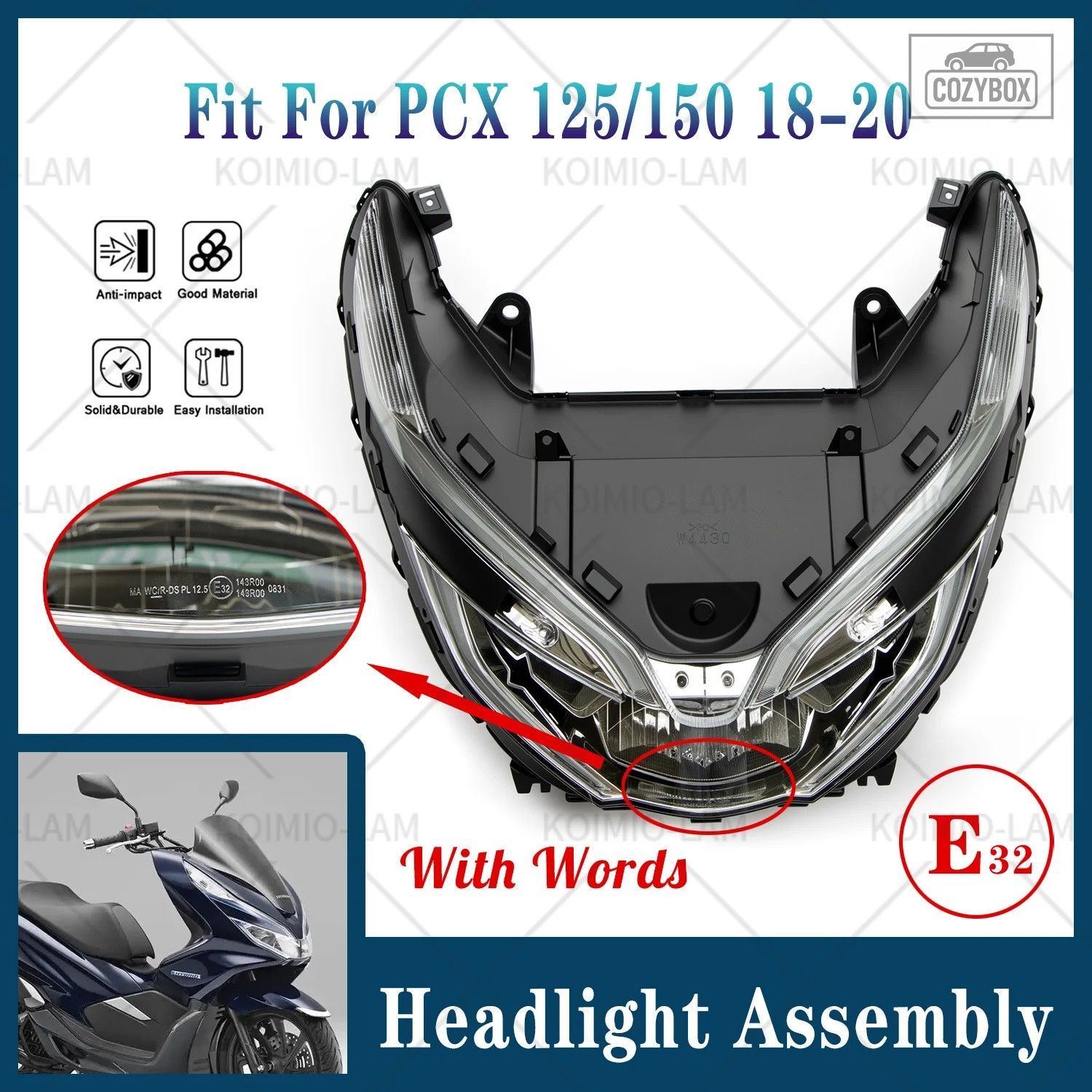 2018 - 2020 ホンダ PCX125 PCX150 オートバイ ヘッドライト アセンブリ ヘッドランプ