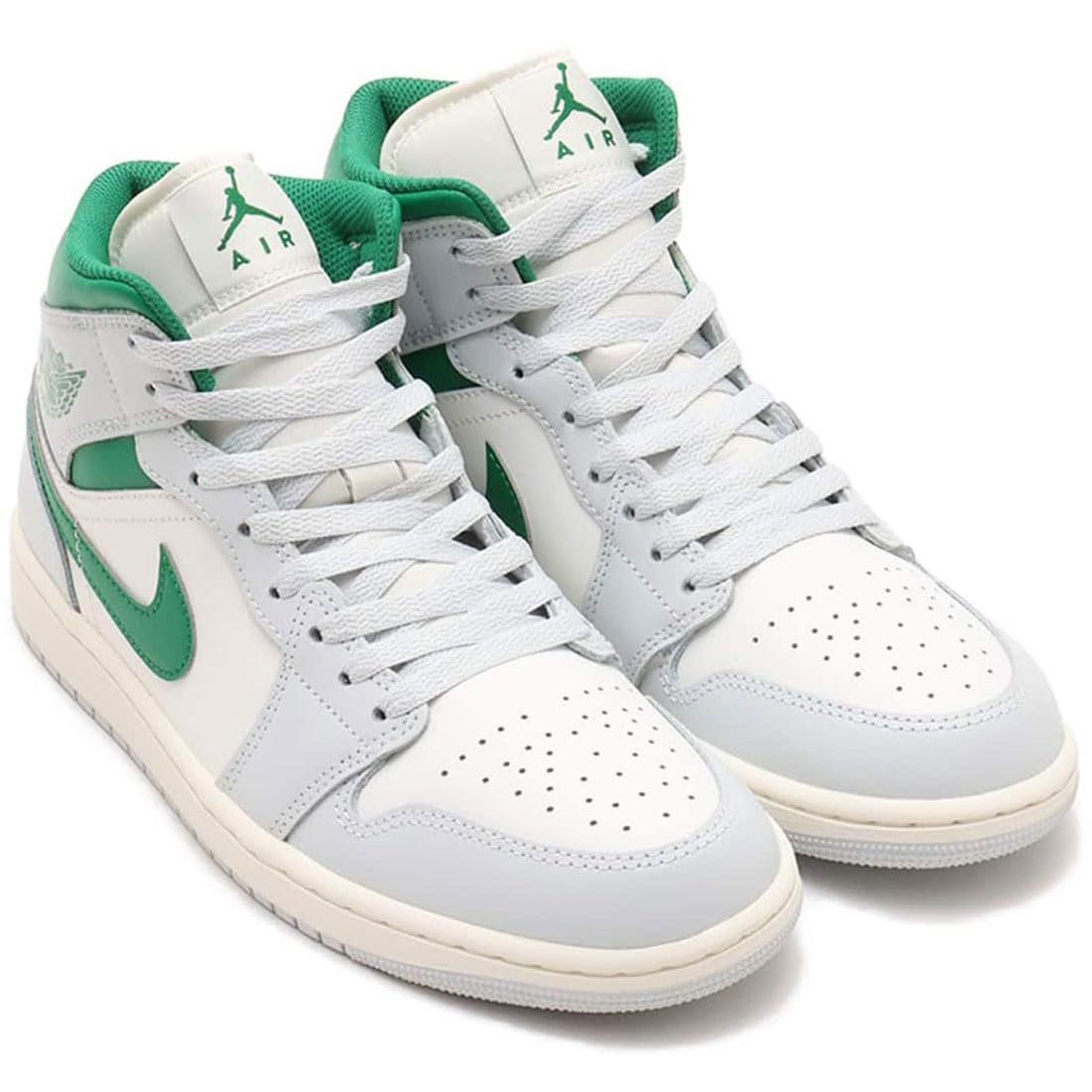 [ナイキ] エア ジョーダン 1 ミッド AIR JORDAN 1 MID サミットホワイト/ピュアプラチナム/セイル/パイングリーン DQ8426-142 26.0cm [26.0 cm]