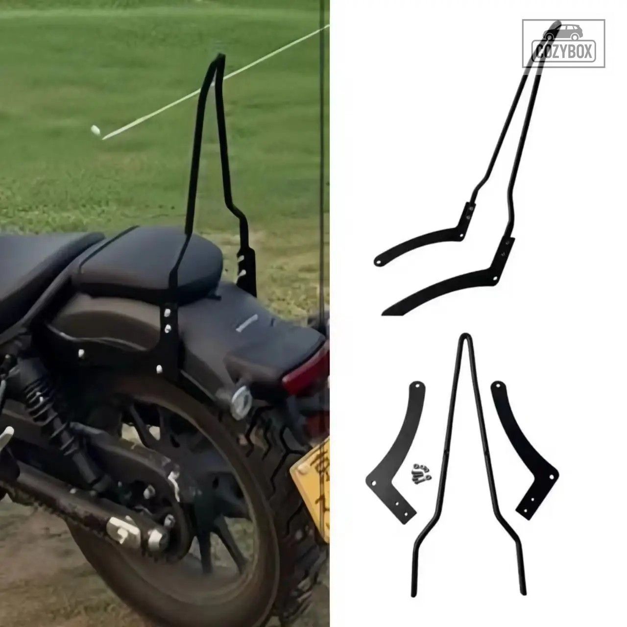 オートバイシーシーバーバックレスト一体型着脱式パッセンジャー ホンダ レブル CM300