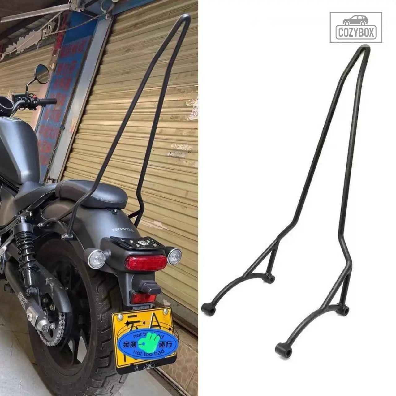 ホンダ レブル CM300 CM500 用 シーシーバー 一体型バックレスト 着脱式 パッセンジャ