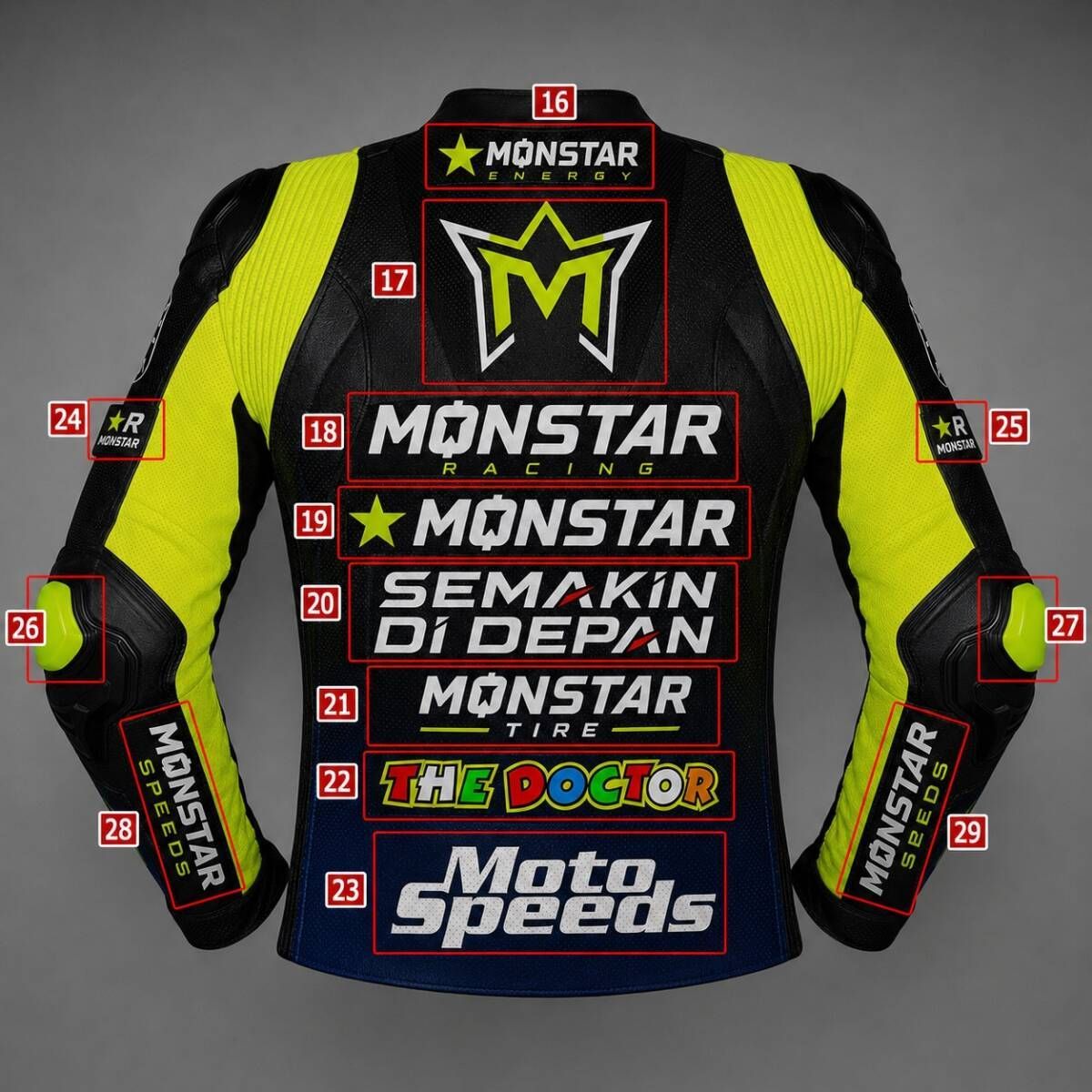 高品質　バレンティーノ・ロッシ　2019　motogp　ロゴ変更無料　オーダーメイド　レーシング　レザージャケット　サイズ各種　本革　レプリカ　★発送予定日: ８月１３日