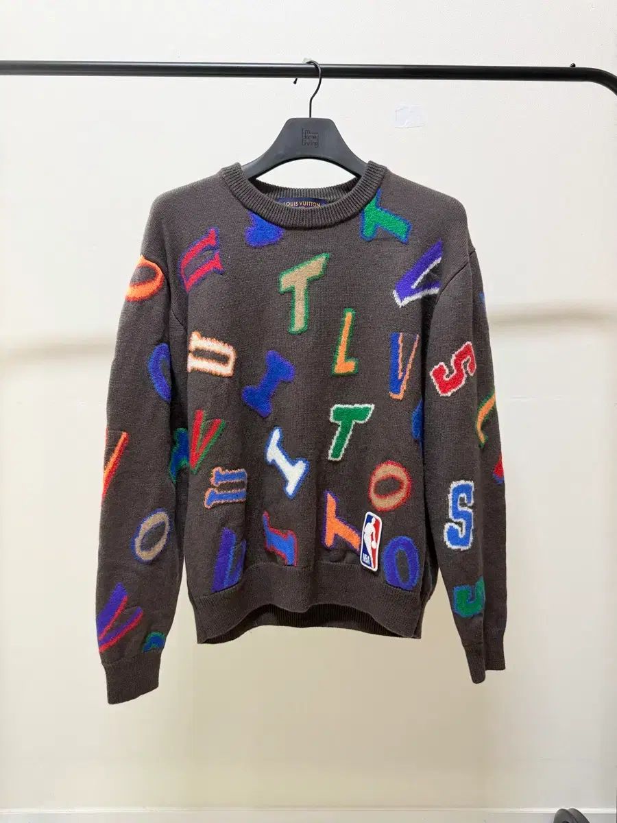 Louis Vuitton ルイヴィトン レター Letter クルーネック ニット モカ XL