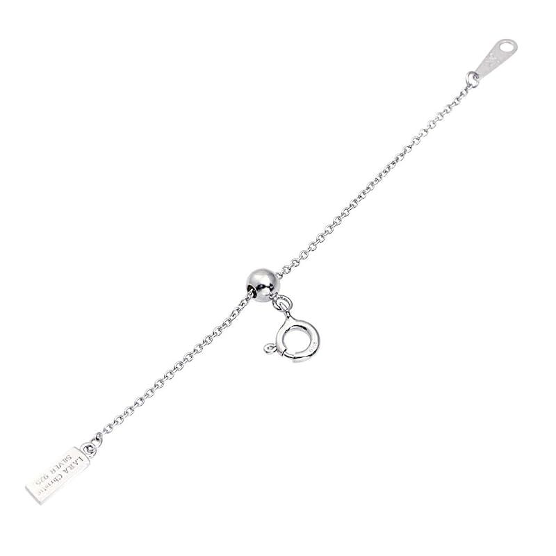 [ララクリスティー] スライド式 アジャスター チェーン あずき シルバー925 幅 約 1mm 最長7cm la03-0001-s