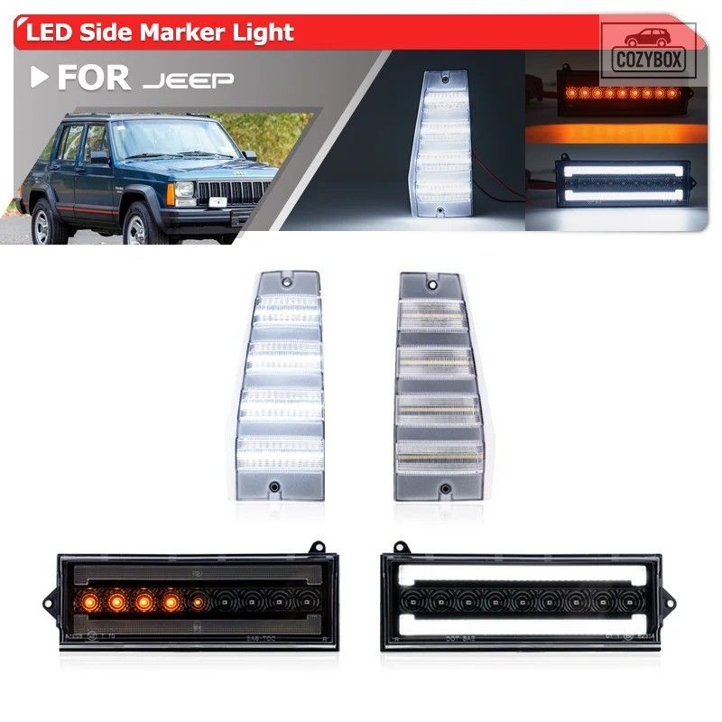84-96 XJ シグナルライトコンボ LED パーキング/ウィンカー+コーナー フェンダー サ