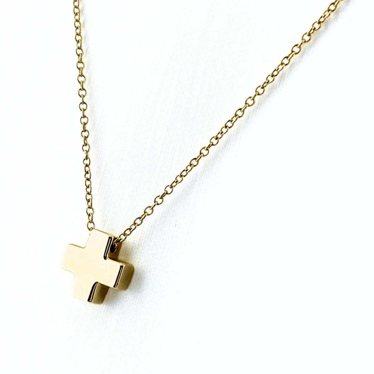 ティファニー TIFFANY&Co. クロス　ネックレス YG イエローゴールド 十字架 ネックレス 750 レディース 【中古】