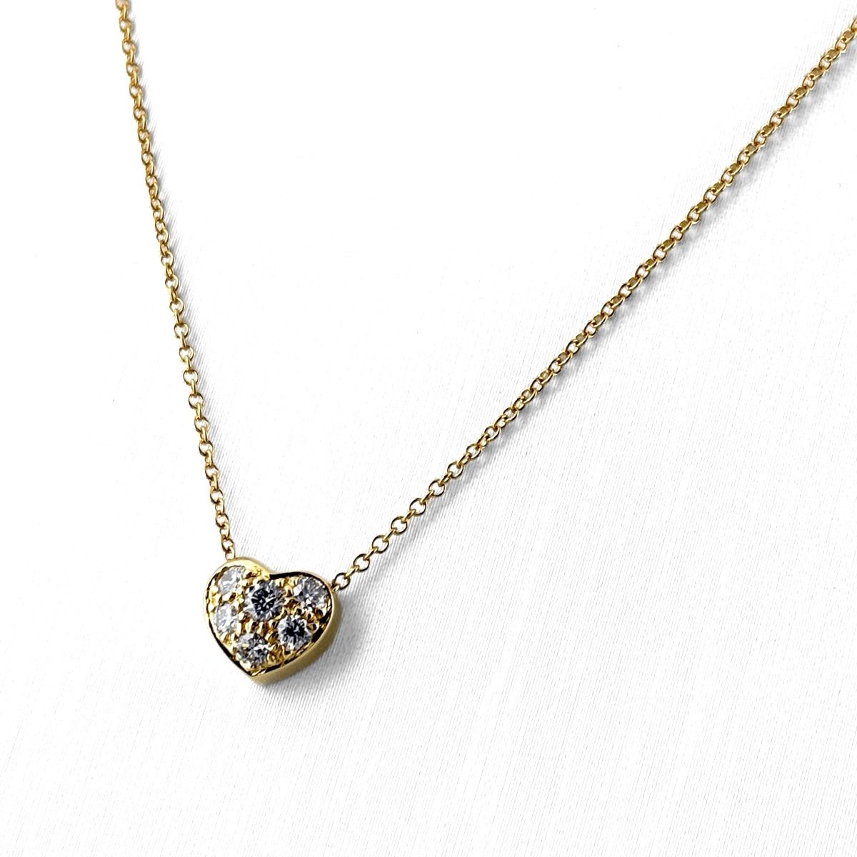 ティファニー TIFFANY&Co. フレンドシップ ネックレス YG イエローゴールド ペンダント ダイヤモンド ハート ネックレス 750 ダイヤモンド レディース 【中古】