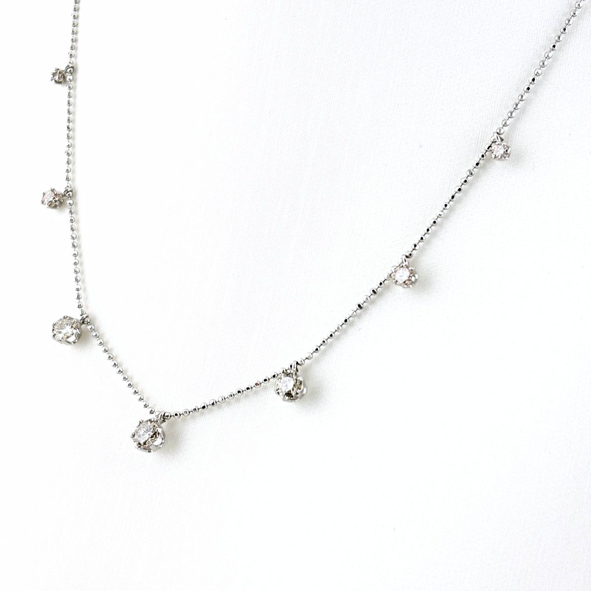 メレダイヤ デザインネックレス WG ホワイトゴールド ペンダント ネックレス K18 WG ダイヤモンド レディース 【中古】 49,080円