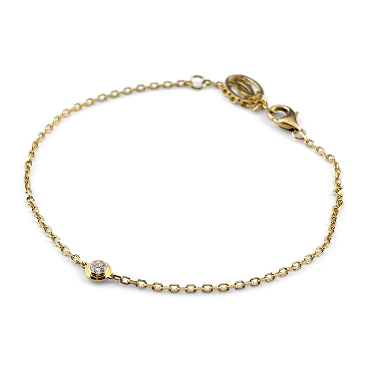 カルティエ CARTIER ダムール SM ブレスレット YG イエローゴールド 腕輪 メレダイヤ ブレスレット 750 ダイヤモンド レディース 【中古】