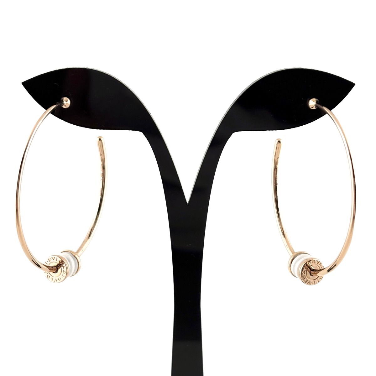 ブルガリ BVLGARI ビーゼロワン ピアス PG ピンクゴールド B-ZERO1 ピアス 750 セラミック レディース 【中古】